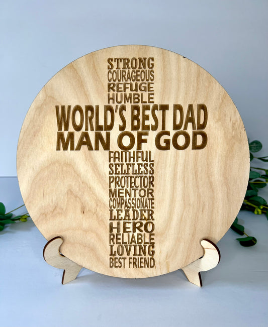 "World's Best Dad" Cross sign