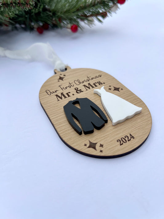 Ornament - 3D "Our First Christmas as Mr. & Mrs."